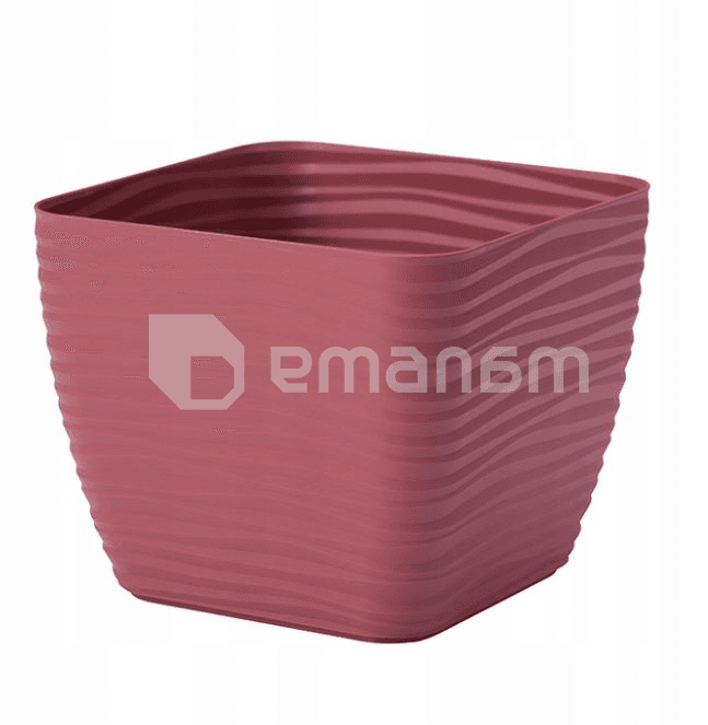 პლასტმასის ქოთანი დასადგამით FORM PLASTIC Sahara petit square 3610-057 Ø13 მარსალა/წითელი