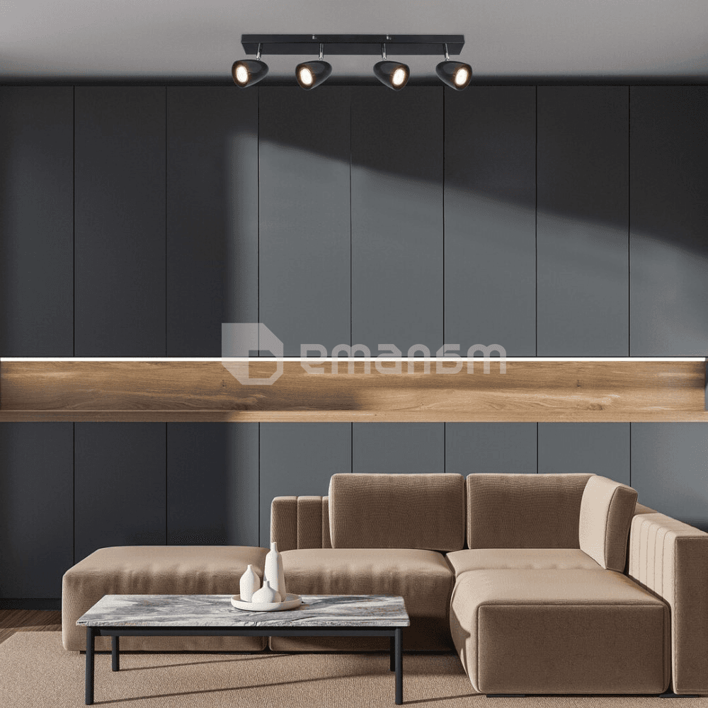სპოტი Rabalux Perico 4 GU10 h150 L600 შავი