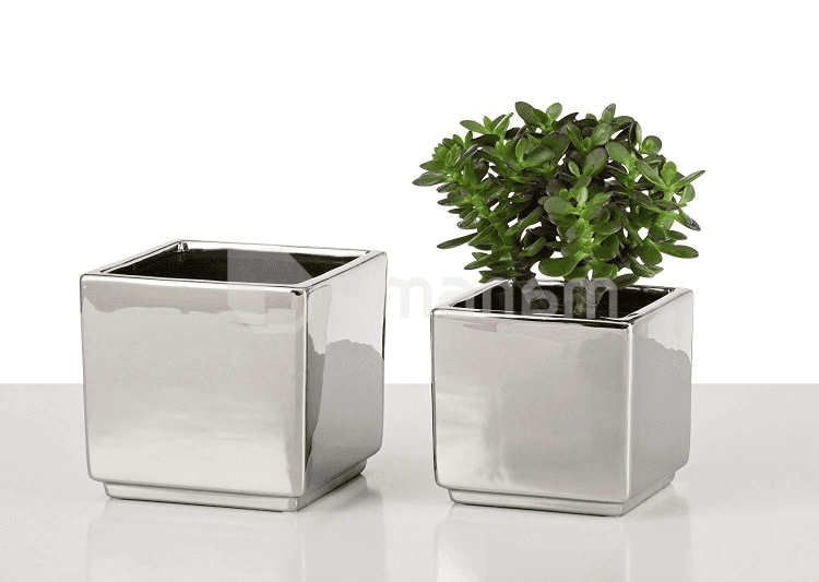 ქოთანი კერამიკული ყვავილის Scheurich 994/13 COVER-POT 6T.MIRROR SILVER