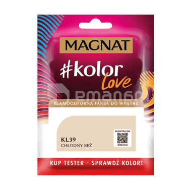 საღებავი-ტესტი ინტერიერის Magnat Kolor Love 25 მლ KL39 ცივი ჩალისფერი