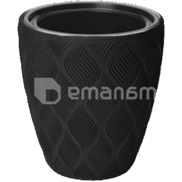 ქოთანი ყვავავილის Flow 30 deep შავი 4700-084