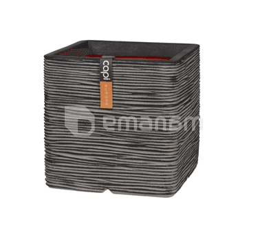 ქოთანი ყვავილის Capi Europe Planter Rib NL 40x40x40სმ ანტრაციტი