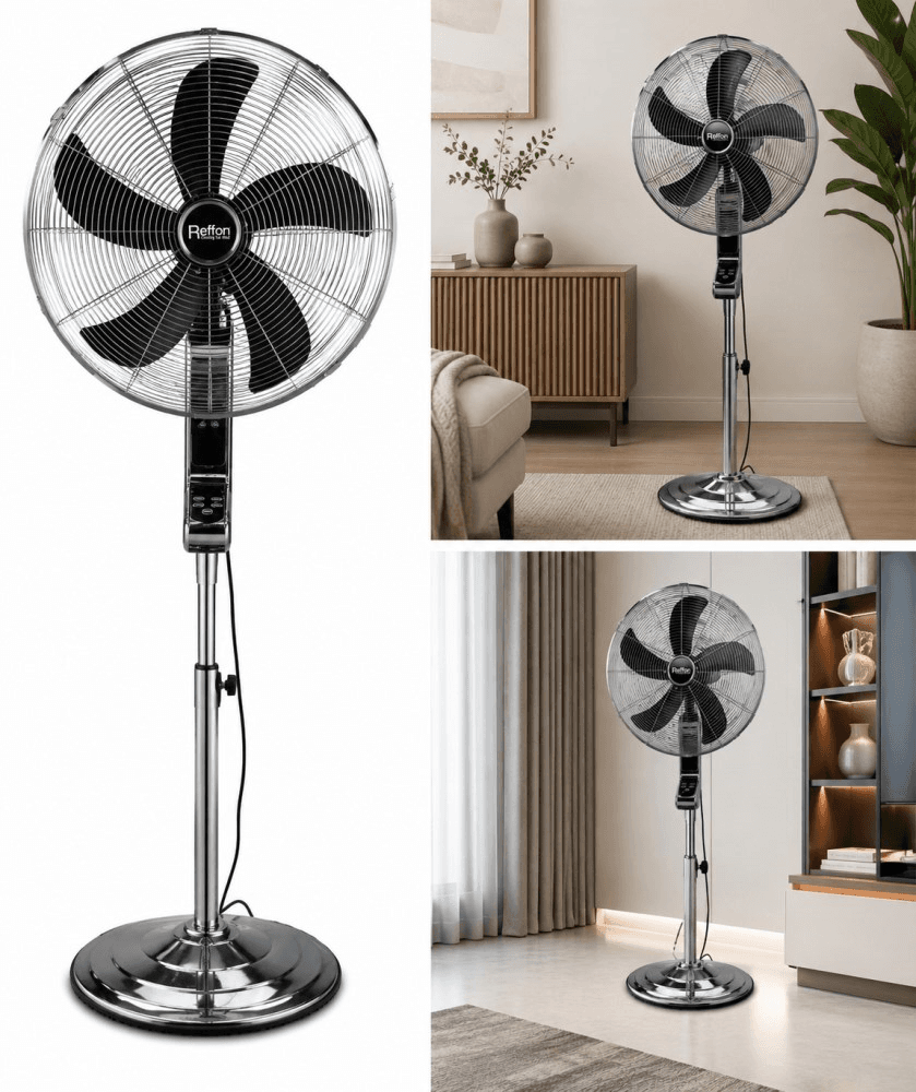 ვენტილატორი Reffon PS-45RM5-BGM-Gun 70W ნაცრისფერი პულტით