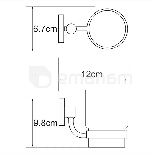 ჭიქა კბილის ჯაგრისისთვის Wasserkraft Rhein 6228 6.7x12x9.8 სმ