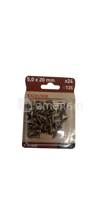 სჭვალი ხის მაგარი ზედაპირი Koelner 5x20მმ 24 ც B-TS-5020  ბლისტი