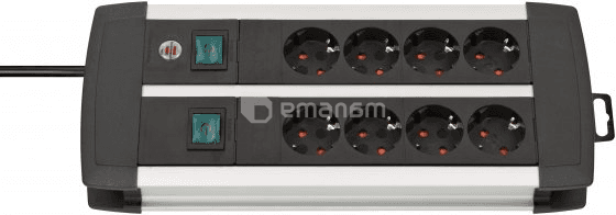 დამაგრძელებელი Brennenstuhl 8х3მ 3х1,5მმ² Schuko Premium ALU Line DUO