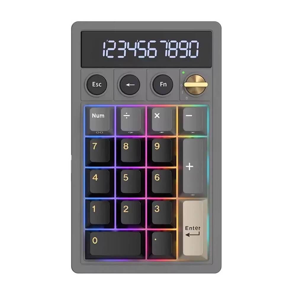 კლავიატურა Royal Kludge RKM20-PT-YXZ RGB Mechanical Numpad, Violet Switch, Hot Swappable, Wireless, Type-C, Bluetooth, 2.4GHz, Phantom