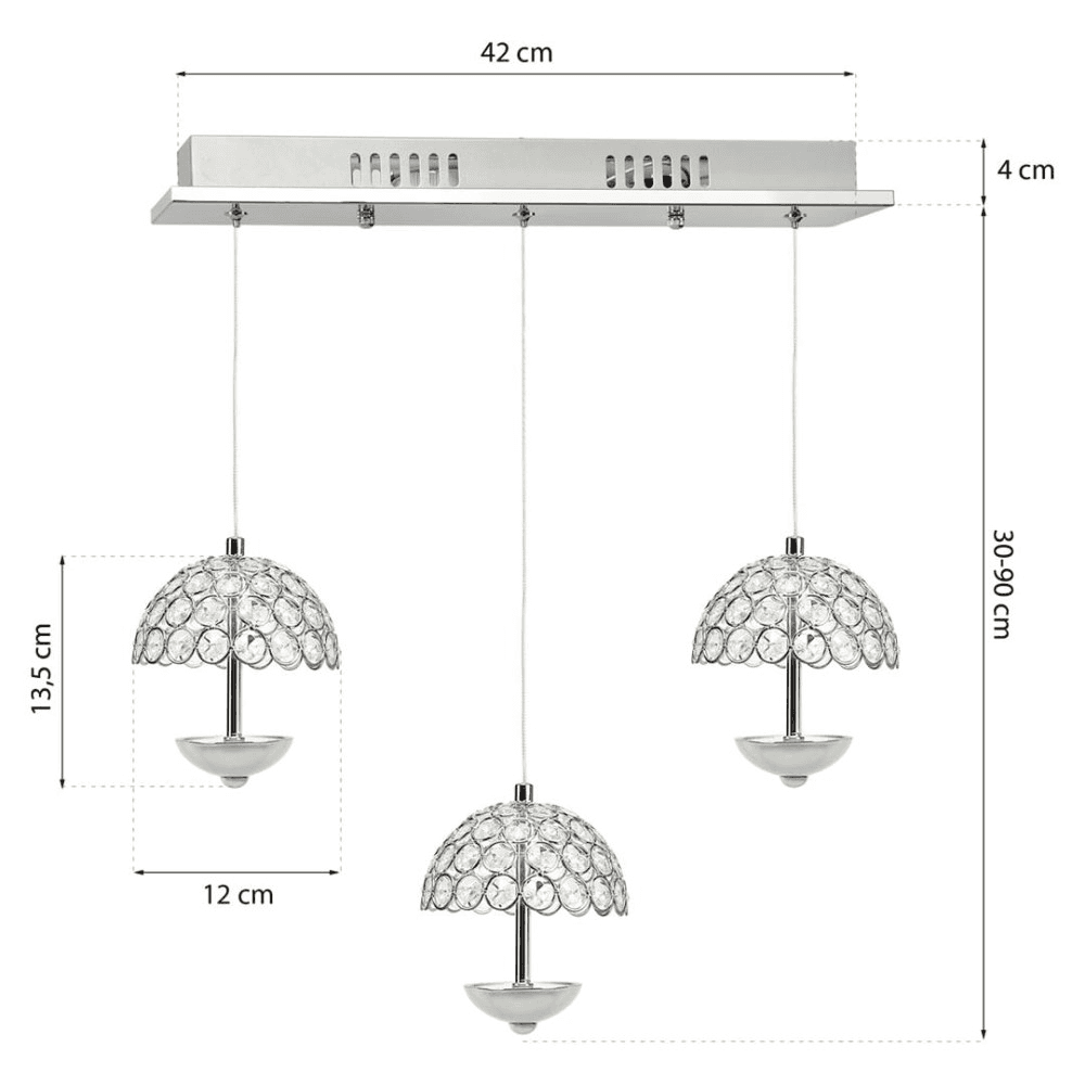 საკიდი Milagro VENUS LED 3 5W 4000K 1050Lm ქრომი