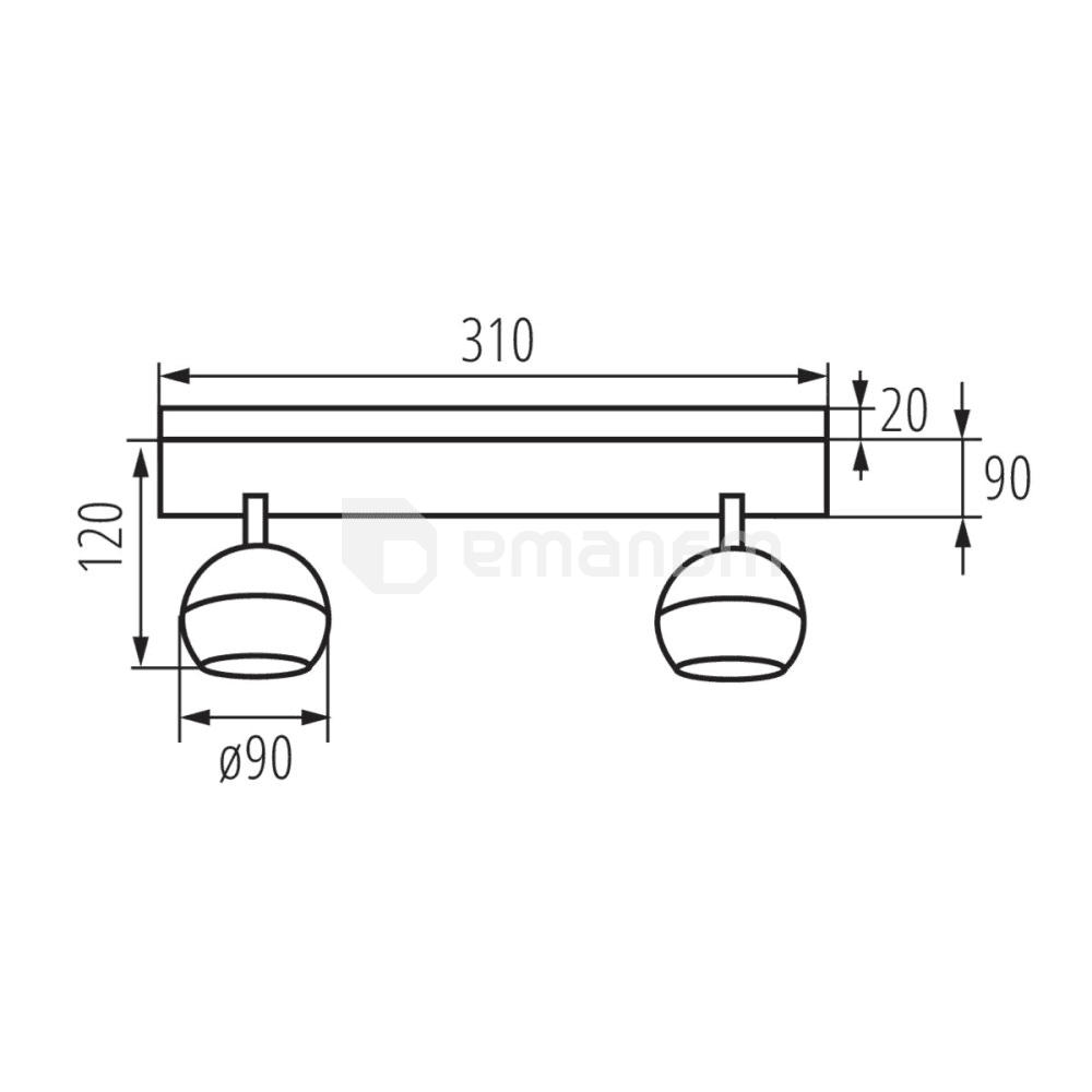 სპოტი Kanlux 33675 EL-2I B GALOBA 2 GU10
