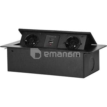 დამაგრძელებელი სამაგიდო ORNO 2 Schuko USB A C შავი