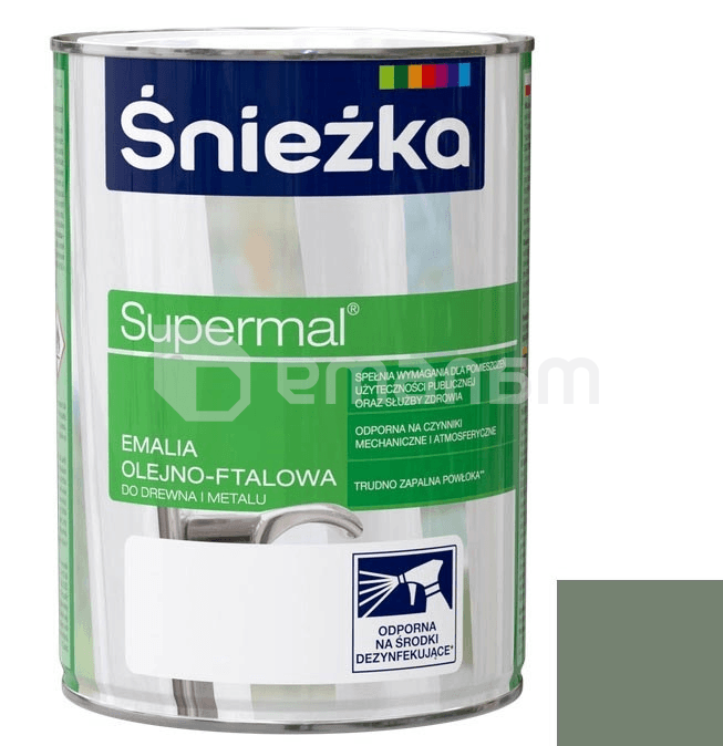 ემალი ზეთოვან-ფთალური Sniezka Supermal 800 მლ პრიალა ფერფლისფერი