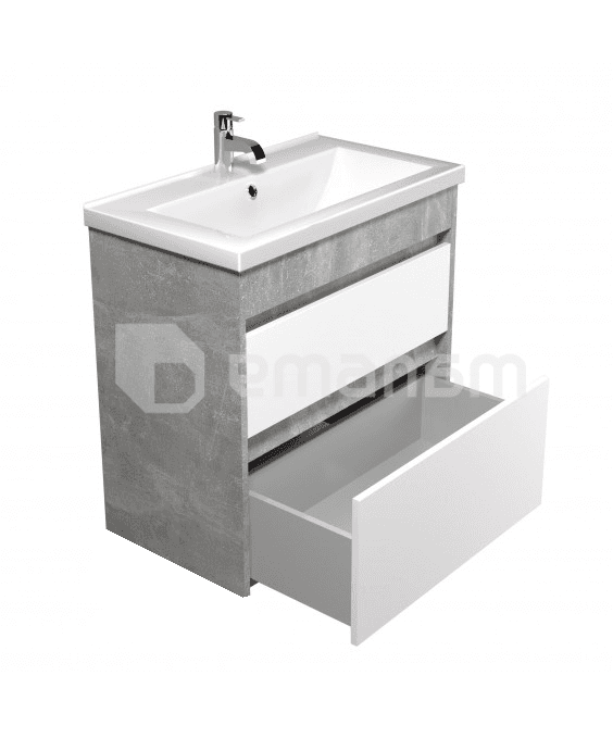 აბაზანის ტუმბო ხელსაბნით Polo Loft 60-U grey/white Cosmo 60 სმ