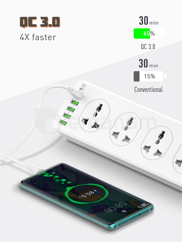 ქსელის ფილტრი LDNIO SC10610 10 2м 2500W 6 USB PD+QC
