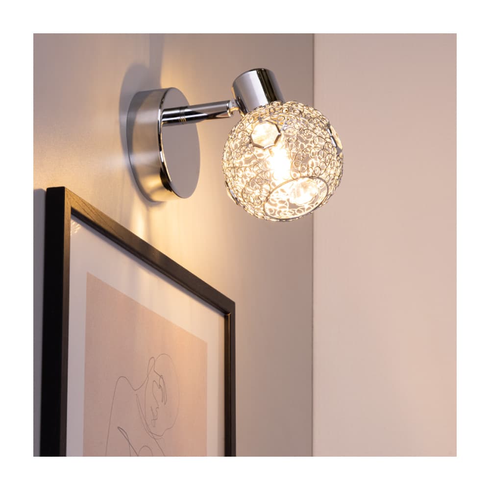 ბრა კედლის Lena Wall lamp 1xG9 28W Chrome/Transparent