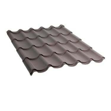 მეტალოკრამიტი ფერადი თუნუქის სახურავი 0.45X1180 ხაოიანი RAL 8019 NOVA