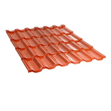 მეტალოკრამიტი ფერადი თუნუქის სახურავი 0.4X1200 პრიალა RAL8004 NOVA