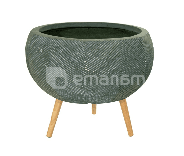 ქოთანი კერამიკული Mega Collections Lowa Leggs Bullet Bowl Cypress Wash 53x48,5სმ 58ლ