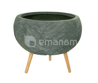 ქოთანი კერამიკული Mega Collections Lowa Leggs Bullet Bowl Cypress Wash 53x48,5სმ 58ლ