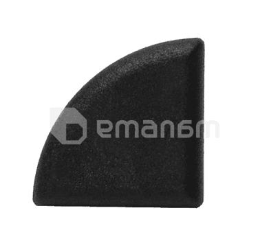 საცობი ნახევრად მრგვალი კუთხის BERGDECK Black (12 ც)