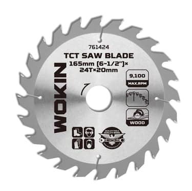 ხის საჭრელი მეტალის დისკი Wokin 761343, 115mm, Tct Saw Blade, Silver