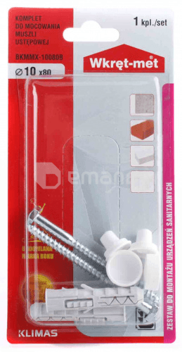 სამაგრი უნიტაზის Wkret-met BKMMX-10080B 10x80 მმ თეთრი