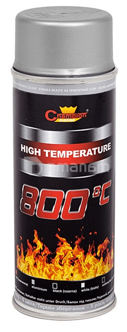 სპრეი ცეცხლგამძლე Champion High Temperature RAL 9006 400 მლ ალუმინისფერი