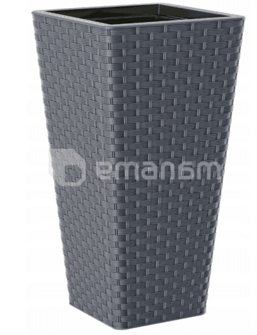 პლასტმასის ქოთანი ყვავილებისთვის FORM PLASTIC Rattana Slim square 3890-014 Ø30 ანტრაციტი