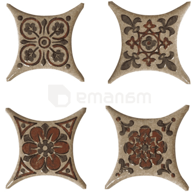 ჩასადგმელი Absolut Keramika ESTRELLA SET 01 CREMA 6,7x6,7 სმ