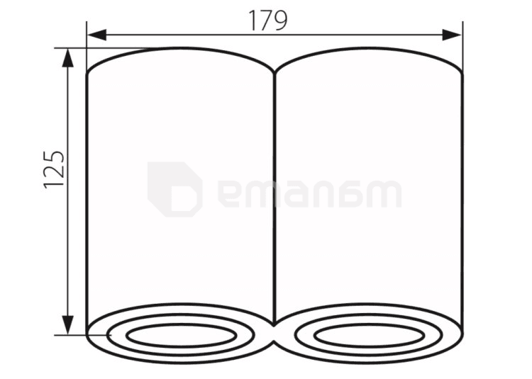 დაუნლაითი მბრუნავი Kanlux BORD DLP-250-AL GU10 2x MAX 50W