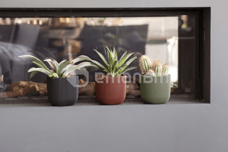 ქოთანი ყვავილის Capi Europe Planter ball Groove 17x15სმ წითელი