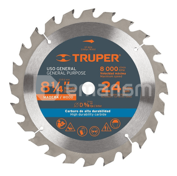 საჭრელი დისკი ხისთვის Truper ST-824 210 მმ