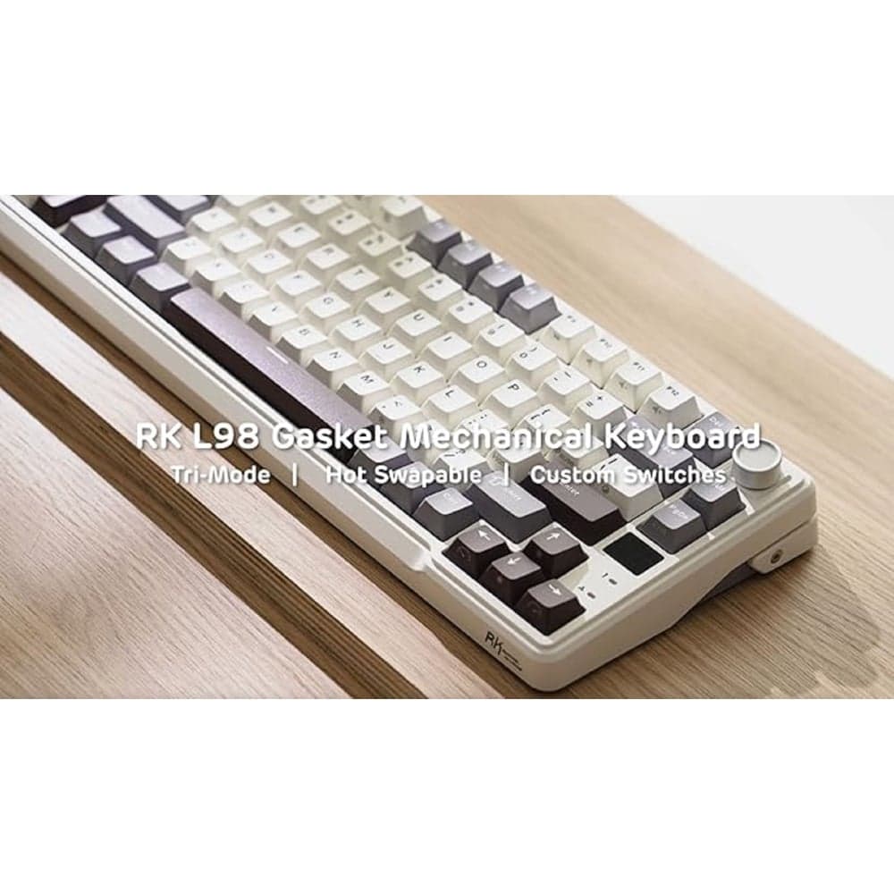 კლავიატურა Royal Kludge RK L98 RGB Mechanical Keyboard, Cream Switch, Hot Swappable, Wireless, Type-C, Bluetooth, 2.4GHz, Sandalwood Brown