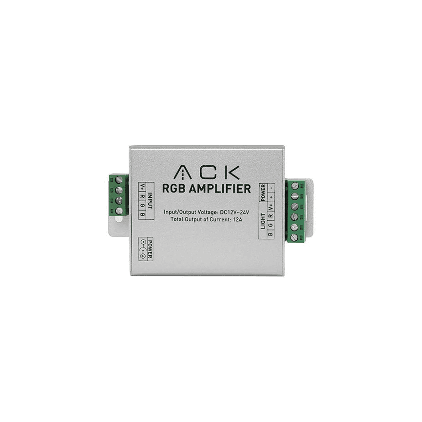 სიგნალის გამაძლიერებელი ACK 144W 12A 12V RGB IP20