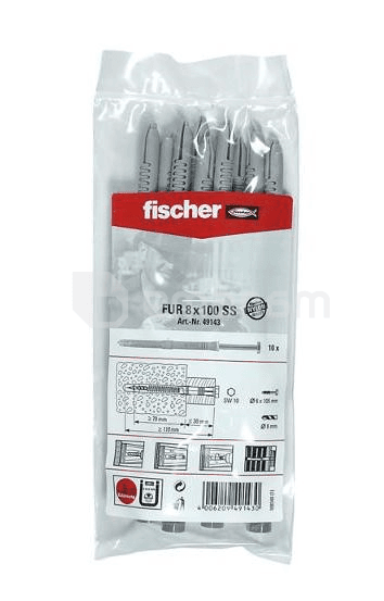 დიუბელი ფასადის Fischer FUR8x100 SS 10 ც  49143