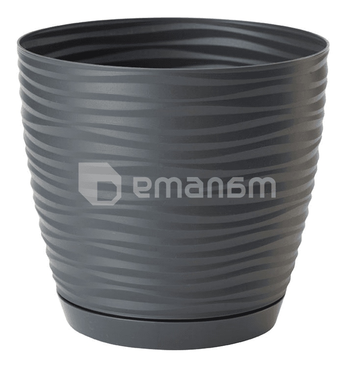 პლასტმასის ქოთანი დასადგამით FORM PLASTIC Sahara petit 3042-014 Ø27 ანტრაციტი