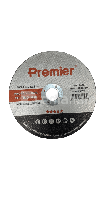 ლითონის საჭრელი დისკო  Premier 150 x 1.6 x 22 მმ.