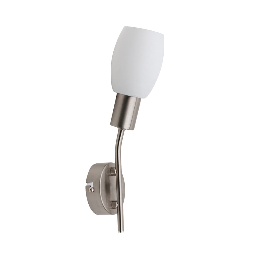 ბრა კედლის Tosca Wall Lamp 1xE14 40W Satin Metal/White Glass