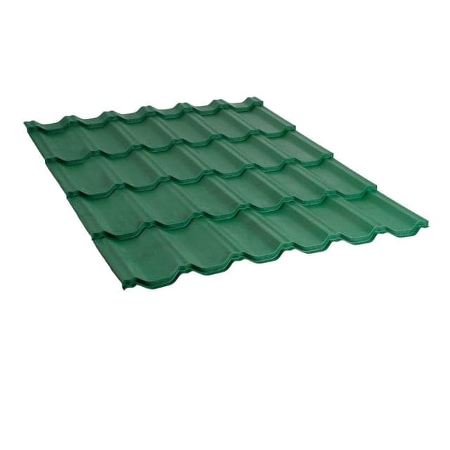 მეტალოკრამიტი ფერადი თუნუქის სახურავი 0.5X1200 ხაოიანი RAL6005 NOVA
