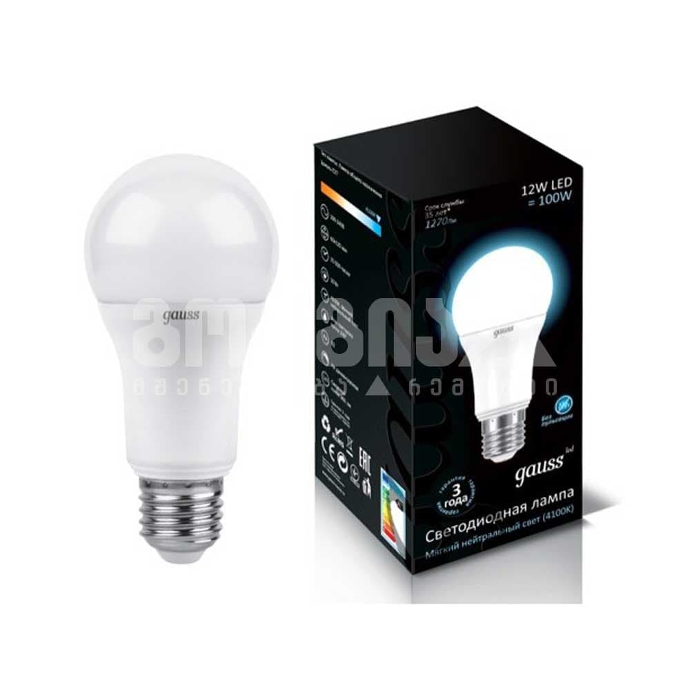 ლედ ნათურა A60 Globe 12W E27 4100K gauss - 102502212