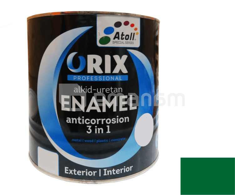 ემალი ანტიკოროზიული Atoll Orix Color 3 in 1, 2 ლ მწვანე RAL 6029
