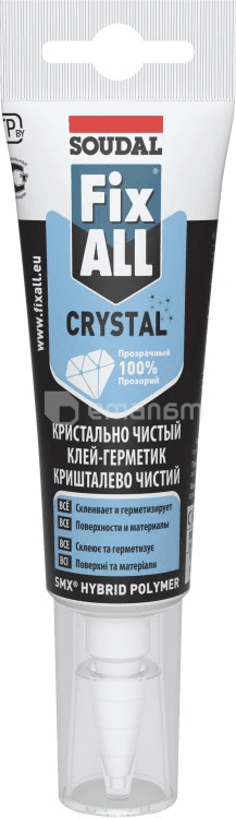 წებო-ჰერმეტიკი ჰიბრიდული Soudal Fix All Crystal 125 მლ