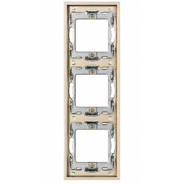 ჩარჩო ჩამრთველისა და როზეტისთვის DOMINO LS-70/90-048 3 ადგილიანი ოქროსფერი 22x8 სმ