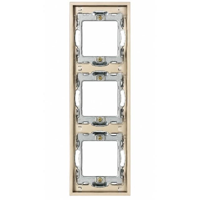 ჩარჩო ჩამრთველისა და როზეტისთვის DOMINO LS-70/90-048 3 ადგილიანი ოქროსფერი 22x8 სმ