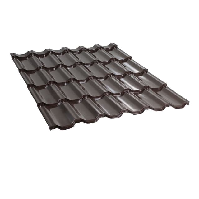 მეტალოკრამიტი ფერადი თუნუქის სახურავი 0.5X1200 პრიალა RAL8019 NOVA