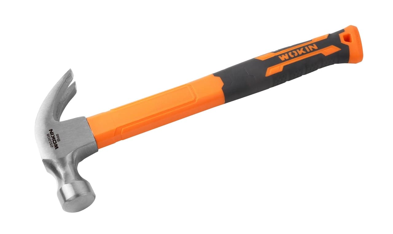 მეტალის ჩაქუჩი რეზინის სახელურით  Wokin 251220, 650G, Hammer, Black/Orange