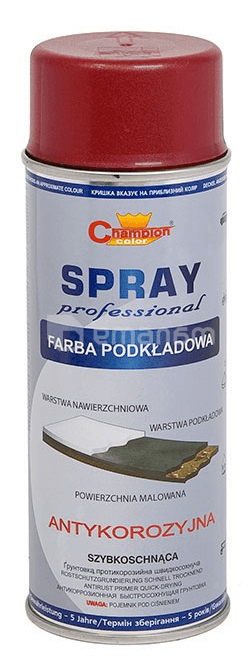 ანტიკოროზიული გრუნტი სპრეი Champion RAL 3009 400 მლ წითელი