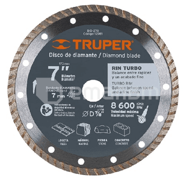 ალმასის დისკი Truper Turbo DID-270 180 მმ