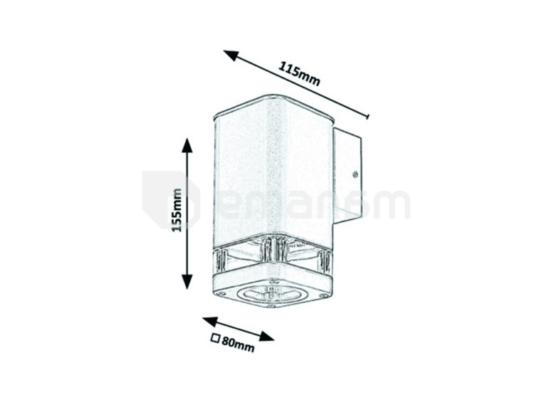 სანათი კედლის Rabalux Sintra 7955 IP44 GU10 1x MAX 25W