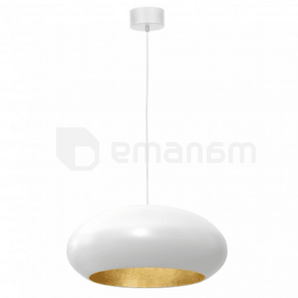 საკიდი LUMINEX 1 Oval E27 1x MAX 60W თეთრი ოქროსფერი 1677