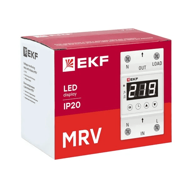 ძაბვის მონიტორინგის რელე ეკრანით EKF PROxima MRV 63A